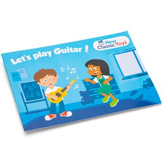 Toy guitar - pink with flowers